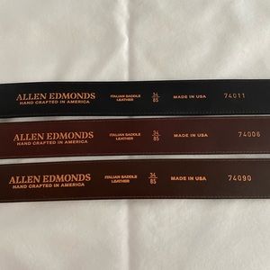 Allen Edmonds Manistee Dress Belts size 34